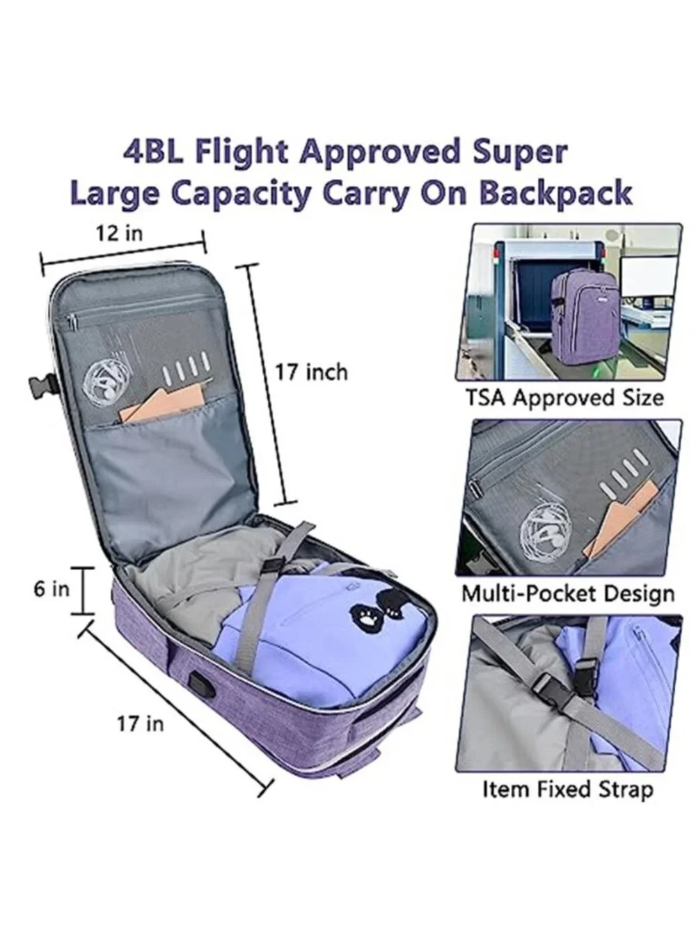Travel Backpack Carry On Personal Item Laptop Bag USB Airline Underseat Luggage